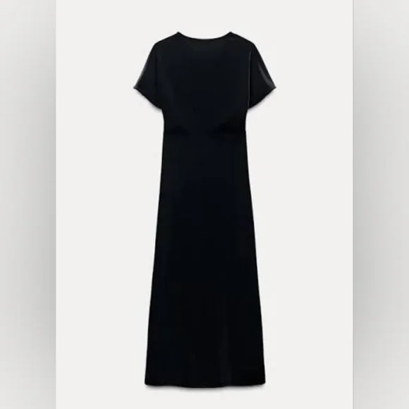 Zara Sophisticated Black Velvet Maxi Dress - Picture 5 of 6